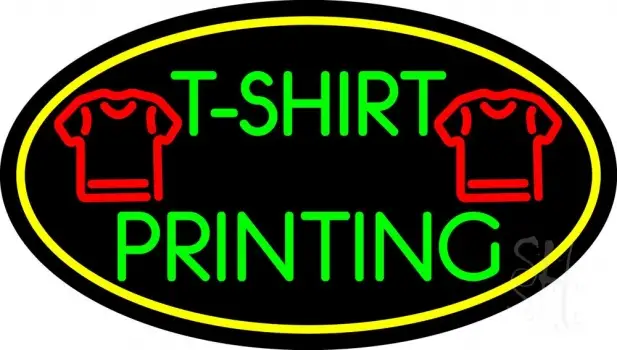 Tshirt Printing with Oval LED Neon Sign