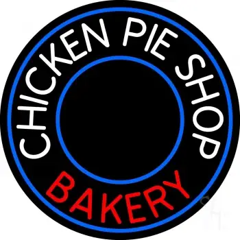 Chicken Pie Shop Bakery Circle LED Neon Sign
