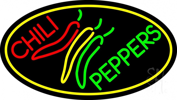 Chili Peppers Oval LED Neon Sign