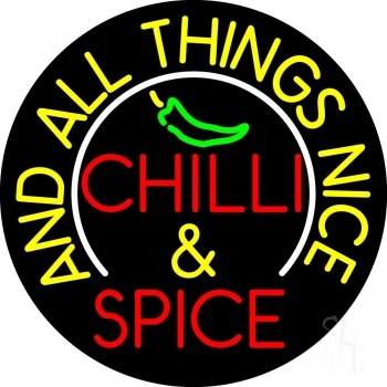 Chilli And Spice Circle LED Neon Sign