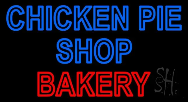 Double Stroke Chicken Pie Shop Bakery LED Neon Sign