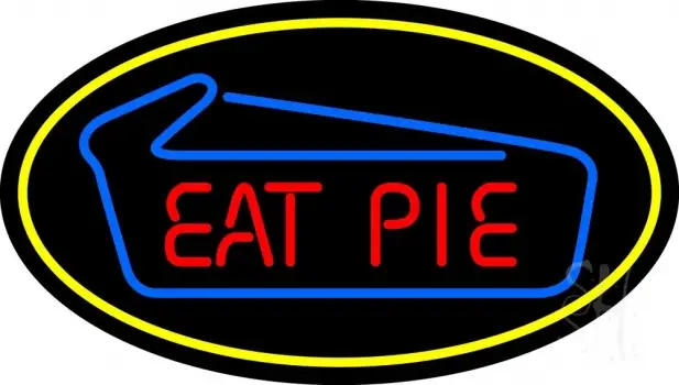 Eat Pie Oval LED Neon Sign