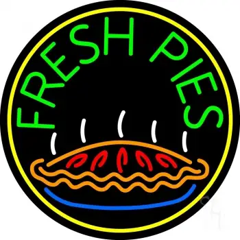 Fresh Pies Circle LED Neon Sign