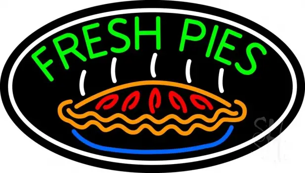 Fresh Pies Oval LED Neon Sign