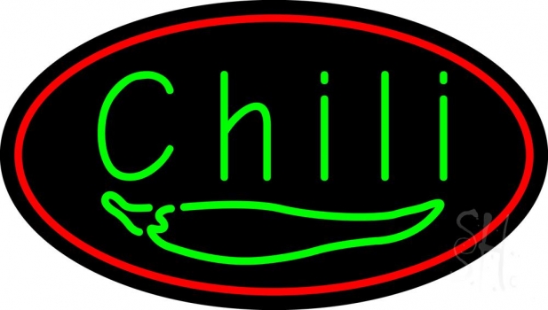 Green Chili Oval LED Neon Sign