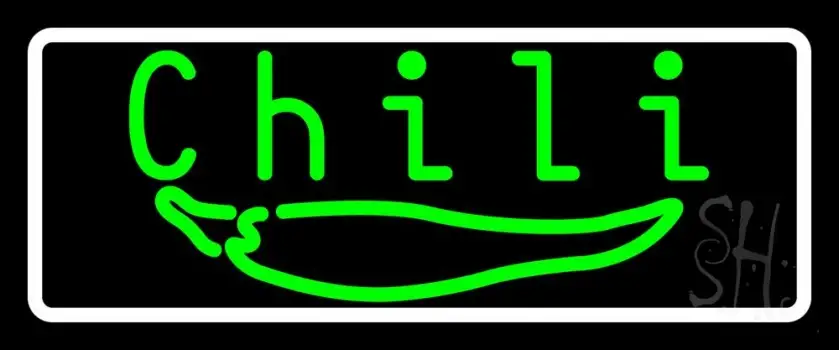 Green Chili With Border LED Neon Sign