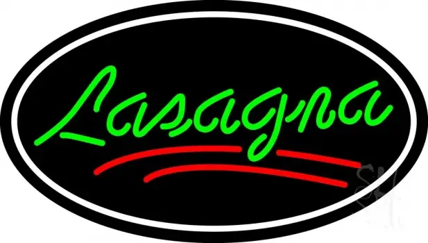 Green Lasagna Oval LED Neon Sign