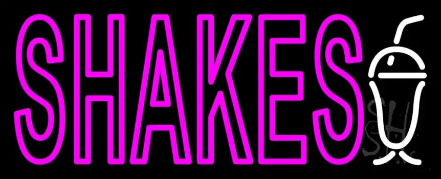 Pink Double Stroke Shakes LED Neon Sign