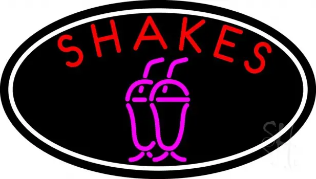 Pink Shakes Oval LED Neon Sign