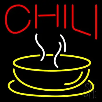 Red Chili With Bowl Logo LED Neon Sign