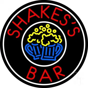 Shakes Bar Circle LED Neon Sign