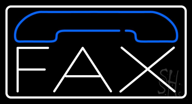 White Fax With Logo LED Neon Sign