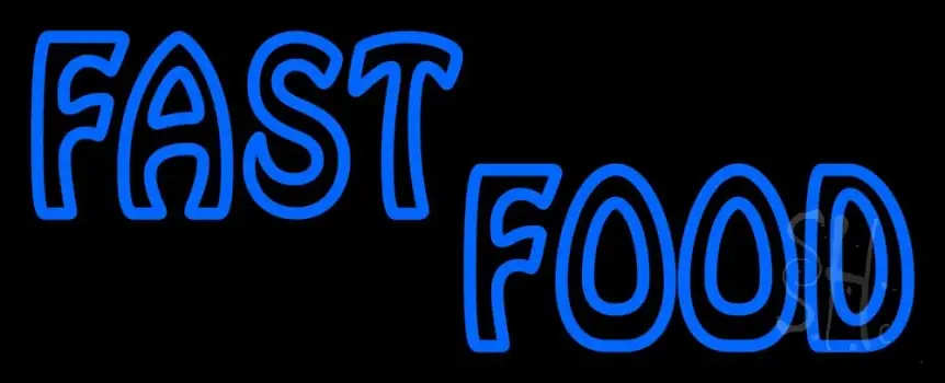 Blue Double Stroke Fast Food LED Neon Sign