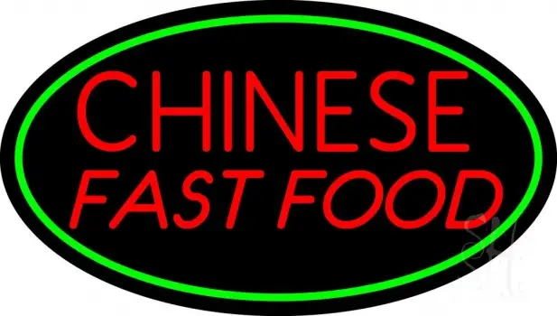 Chinese Fast Food Oval LED Neon Sign