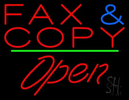Fax And Copy Open 1 LED Neon Sign