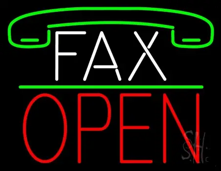 Fax With Logo Open 1 LED Neon Sign