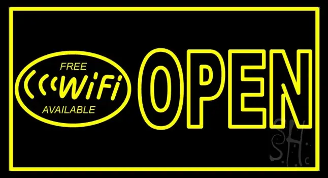Free Wifi Available Block Open LED Neon Sign