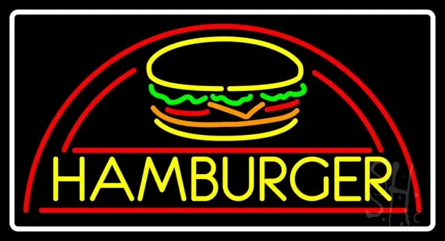 Yellow Hamburger Block Logo LED Neon Sign