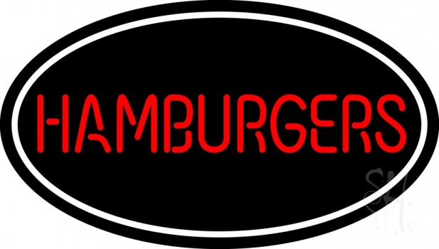Humburgers Oval LED Neon Sign