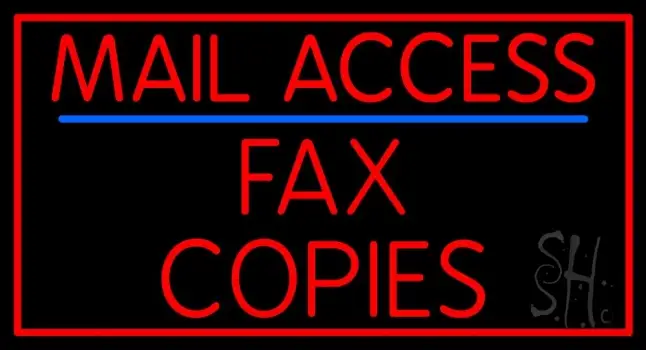 Mail Access Fax Copies With Border LED Neon Sign