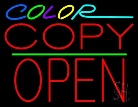 Multi Colored Color Copy Open 3 LED Neon Sign