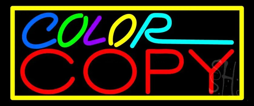 Multi Colored Color Copy With Border 2 LED Neon Sign