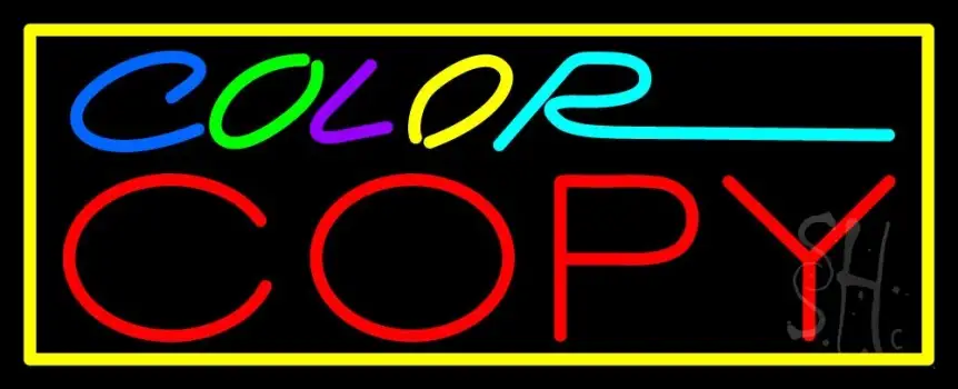 Multi Colored Color Copy With Border LED Neon Sign