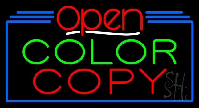 Open Color Copy LED Neon Sign