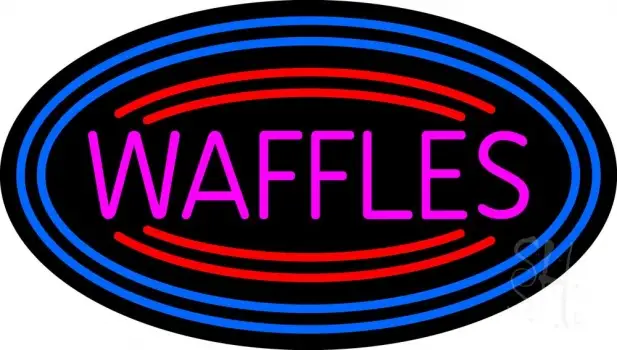 Pink Waffles Oval LED Neon Sign