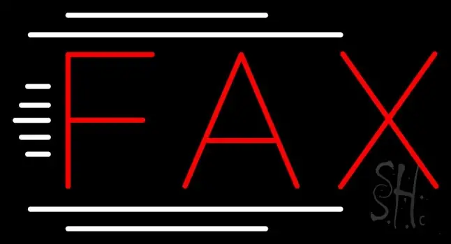 Red Fax With White Line LED Neon Sign