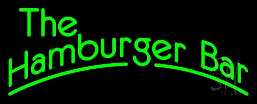 Green The Hamburger Bar LED Neon Sign