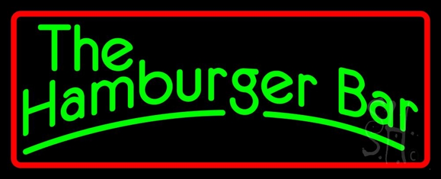 The Hamburger Bar with Red Border LED Neon Sign