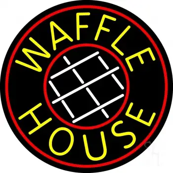 Waffle House Circle LED Neon Sign