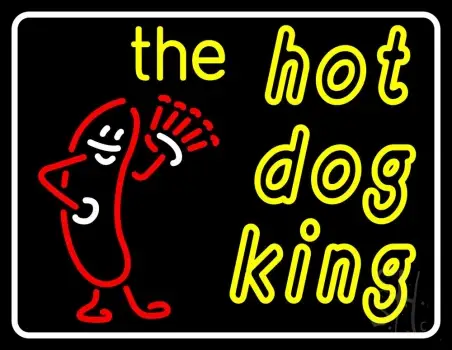 Border The Hot Dog King LED Neon Sign