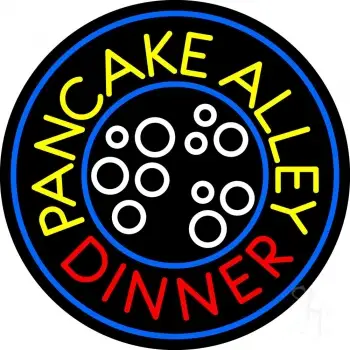 Circle Pancake Alley Dinner LED Neon Sign
