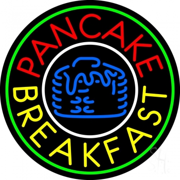 Circle Pancake Breakfast LED Neon Sign