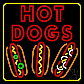 Double Stroke Hot Dogs LED Neon Sign