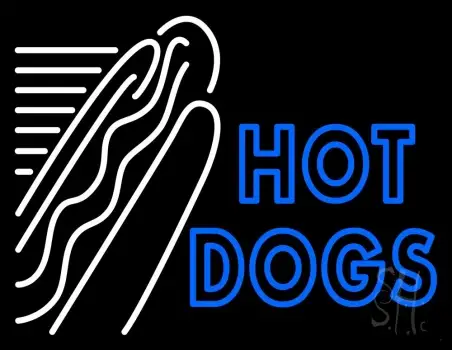Double Stroke Hot Dogs 1 LED Neon Sign