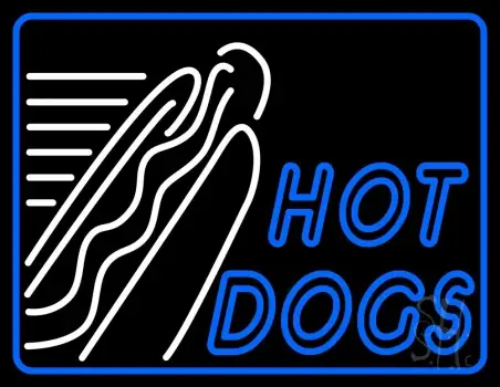 Double Stroke Hot Dogs With Border LED Neon Sign