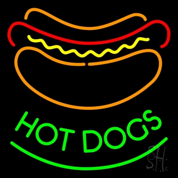 Green Hot Dogs LED Neon Sign