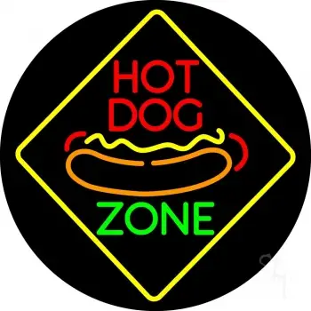 Hot Dog Zone Circle LED Neon Sign