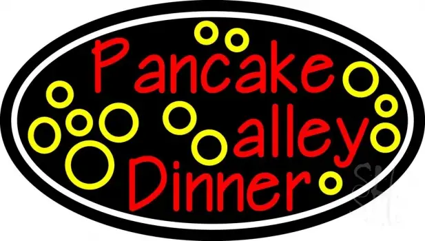 Oval Pancake Alley Dinner LED Neon Sign
