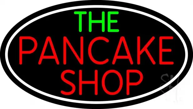 Oval The Pancake Shop LED Neon Sign