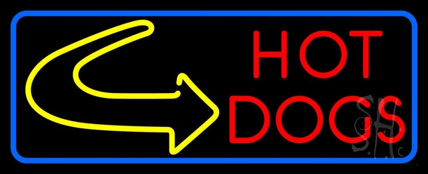 Red Hot Dogs With Arrow LED Neon Sign