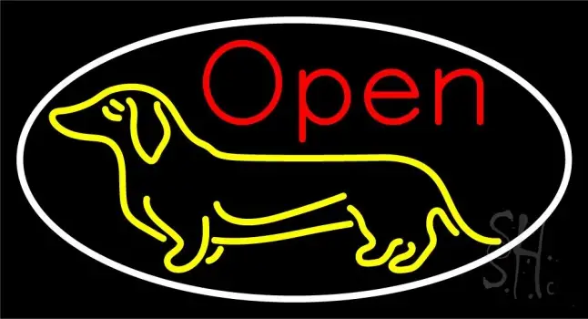 Dog Flashing Open 1 LED Neon Sign