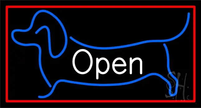 Dog Logo Open 1 LED Neon Sign