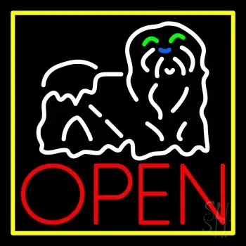 Dog Red Open 1 LED Neon Sign