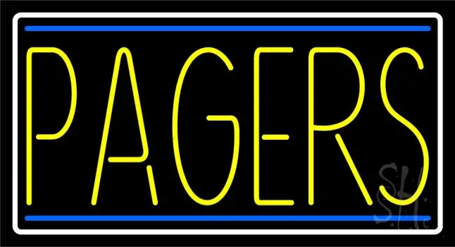 Pagers Block Double Blue Line 2 LED Neon Sign