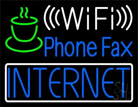 Phone Fax Internet 1 LED Neon Sign