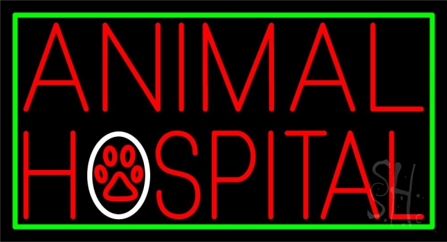 Red Animal Hospital 1 LED Neon Sign